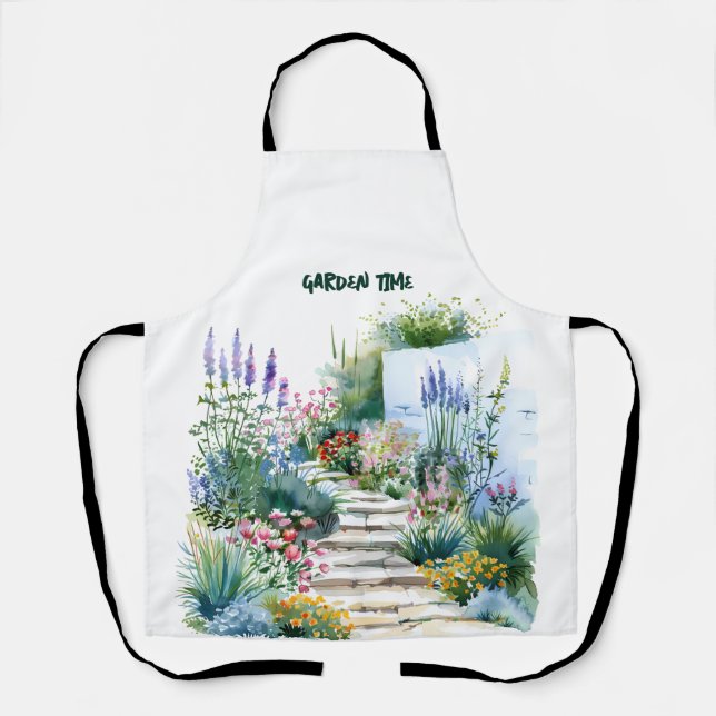 Fun Gardening Quote Beautiful Garden Path Gardener Apron (Front)