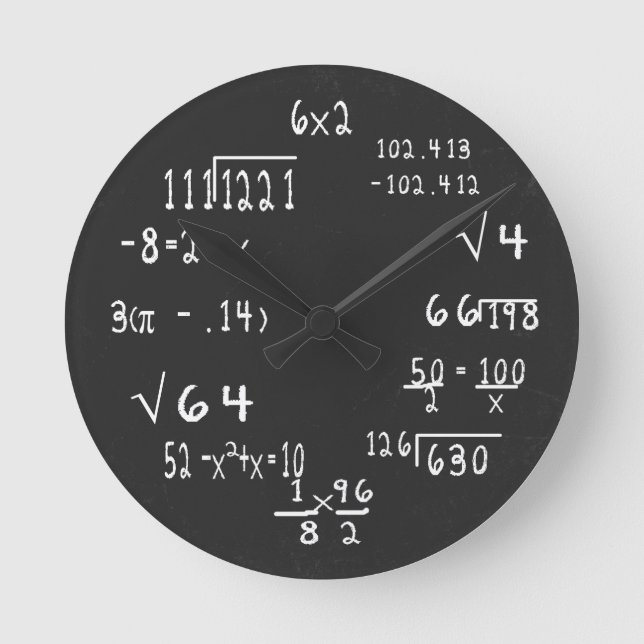 Fun Geek Math Round Clock (Front)