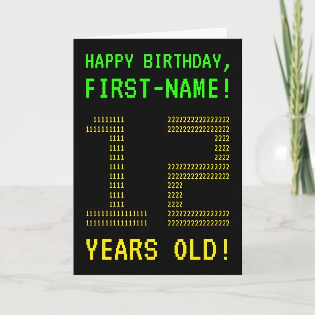 Fun, Geeky, Nerdy "12 YEARS OLD!" Birthday Card (Front)