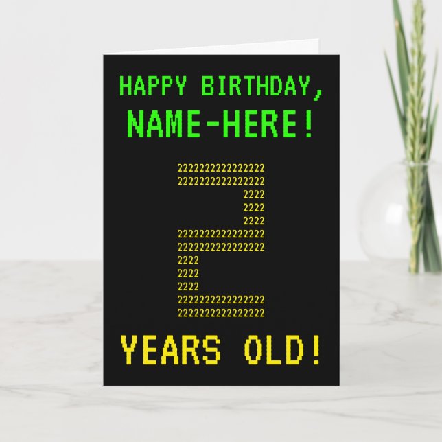 Fun, Geeky, Nerdy "2 YEARS OLD!" Birthday Card (Front)