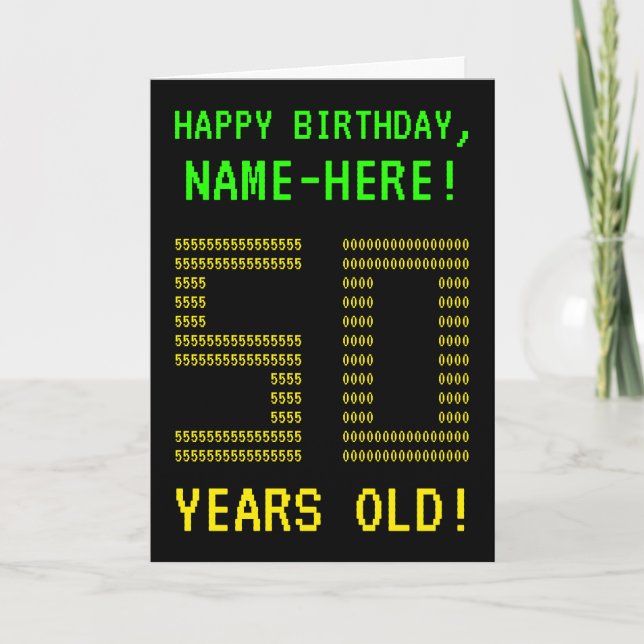 Fun, Geeky, Nerdy "50 YEARS OLD!" Birthday Card (Front)
