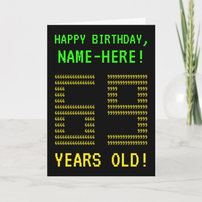 Fun, Geeky, Nerdy "69 YEARS OLD!" Birthday Card (Front)