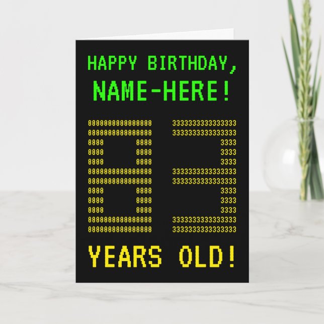 Fun, Geeky, Nerdy "83 YEARS OLD!" Birthday Card (Front)