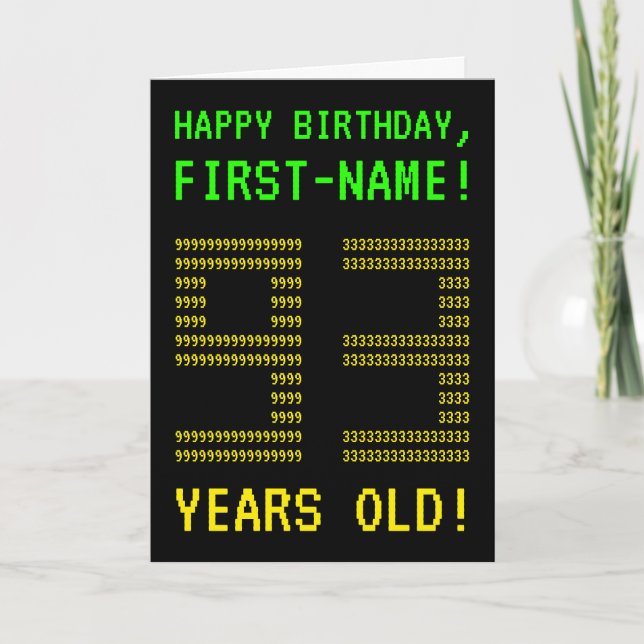 Fun, Geeky, Nerdy "93 YEARS OLD!" Birthday Card (Front)