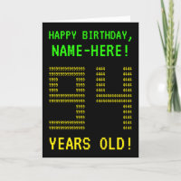 Fun, Geeky, Nerdy "94 YEARS OLD!" Birthday Card