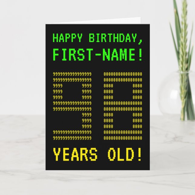 Fun, Geeky, Nerdy "98 YEARS OLD!" Birthday Card (Front)