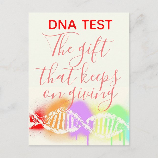Fun Genealogy DNA Test the Gift that Keeps Giving  Postcard (Front)