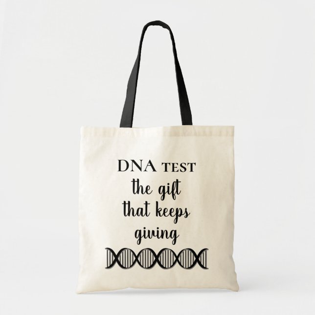 Fun Genealogy DNA Test the Gift that Keeps Giving Tote Bag (Front)