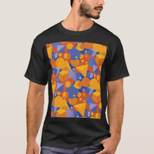 Fun Geometric Orange Violet Pattern T-Shirt