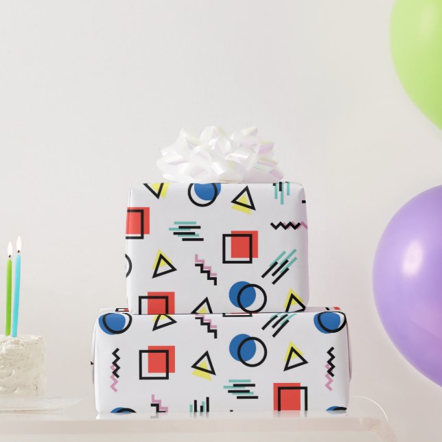 Fun Geometric Shapes Modern Graphic Art Wrapping Paper (Party Gifts)