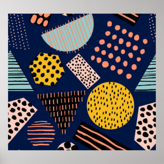Fun Geometry: Abstract Multicolor Pattern Poster