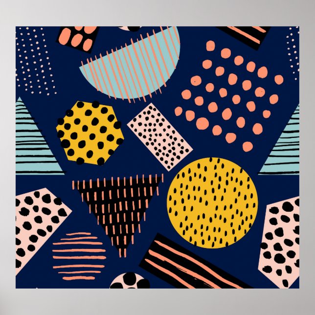 Fun Geometry: Abstract Multicolor Pattern Poster (Front)