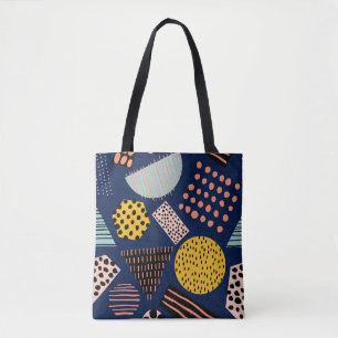 Fun Geometry: Abstract Multicolor Pattern Tote Bag