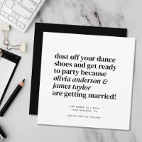 Fun Get Ready to Party Black White Wedding