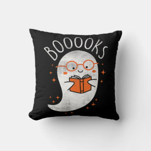 Fun Ghost Book Reading Halloween Cute Teacher Top Cushion