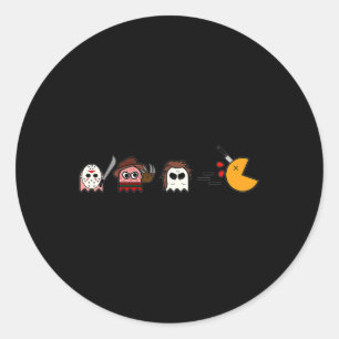 Fun Ghosts Parody Halloween Gamer 80's Horror Movi Classic Round Sticker