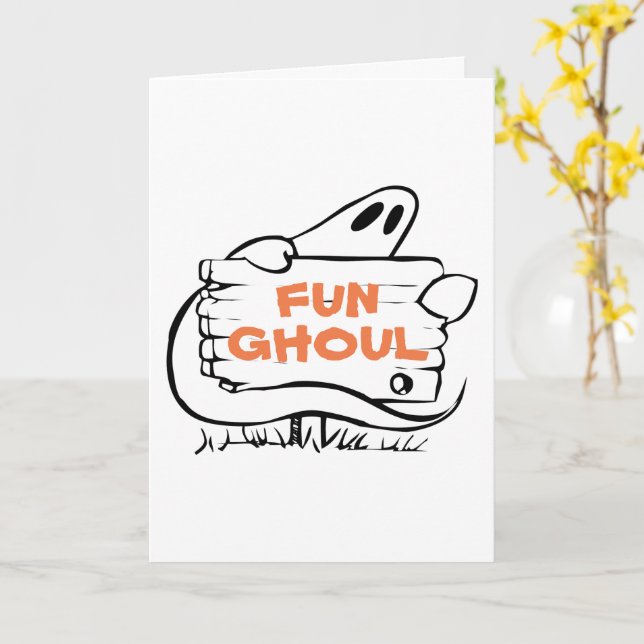 Fun Ghoul Funny Italian Ghost Halloween Greeting Card (Yellow Flower)