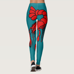 Fun giant red crawfish leggings