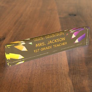 Fun Gift! Colourful Teacher desk nameplate