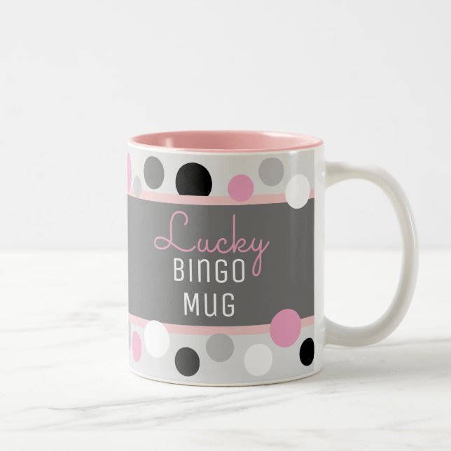 Fun Gift!! Lucky Bingo Mug Two-Tone Coffee Mug (Right)