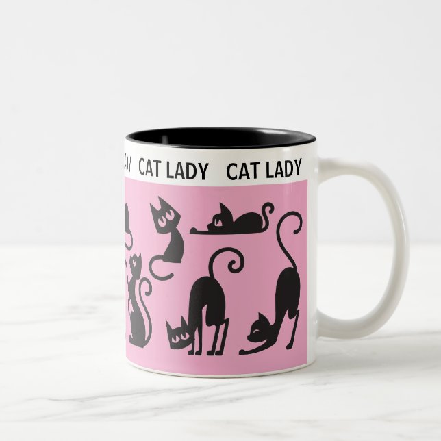 Fun Gift! Perfect Cat Lady  Two-Tone Coffee Mug (Right)