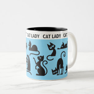 Fun Gift! Perfect Cat Lady  Two-Tone Coffee Mug