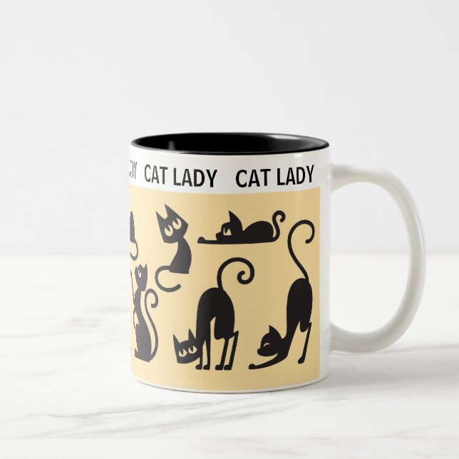 Fun Gift! Perfect Cat Lady  Two-Tone Coffee Mug (Right)