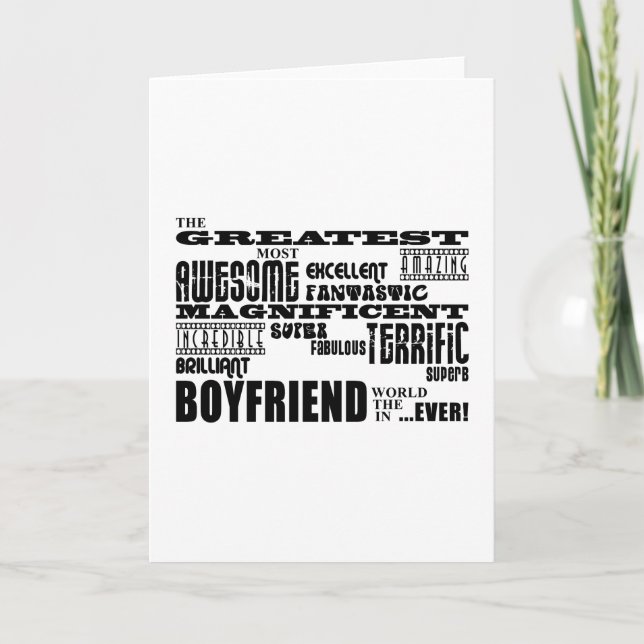 Fun Gifts for Boyfriends : Greatest Boyfriend Card (Front)
