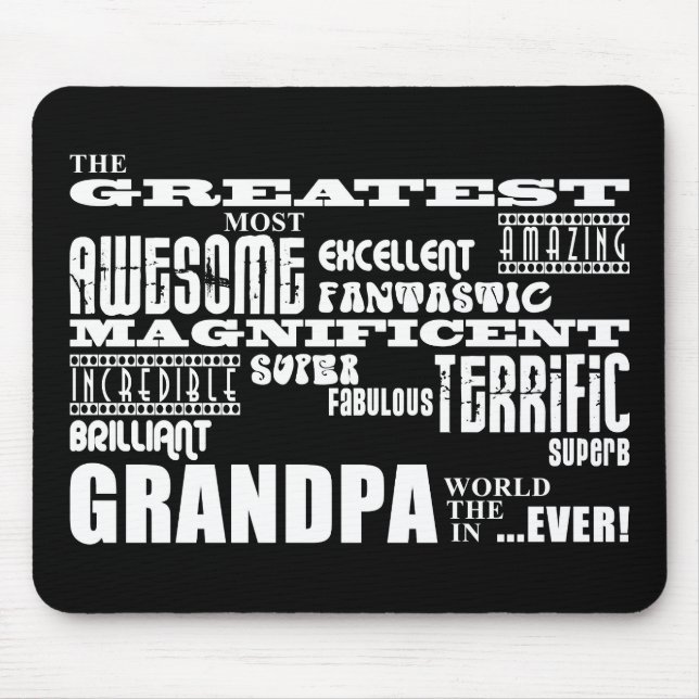Fun Gifts for Grandfathers : Greatest Grandpa Mouse Mat (Front)