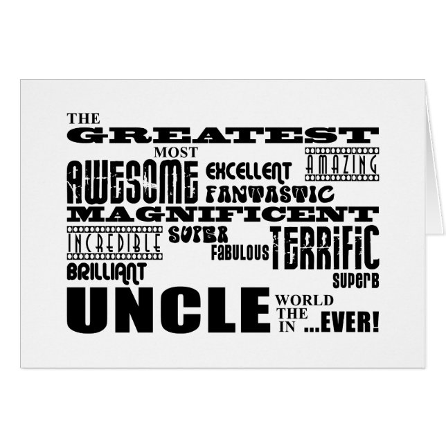 Fun Gifts for Uncles : Greatest Uncle (Front Horizontal)