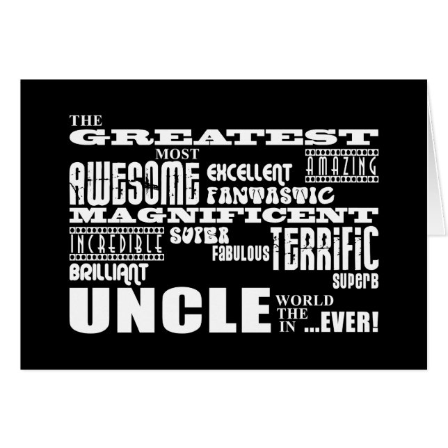 Fun Gifts for Uncles : Greatest Uncle (Front Horizontal)