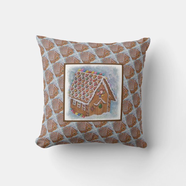 FUN GINGERBREAD HOUSE CUSHION (Front)
