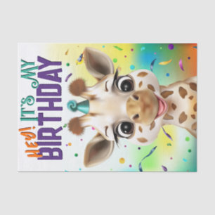 Fun Giraffe Colourful Confetti Birthday Tissue Paper