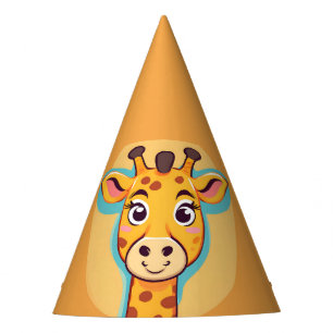Fun giraffe Face safari Wild jungle Birthday Party Hat
