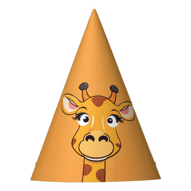 Fun giraffe Face safari Wild jungle Birthday Party Party Hat (Front)