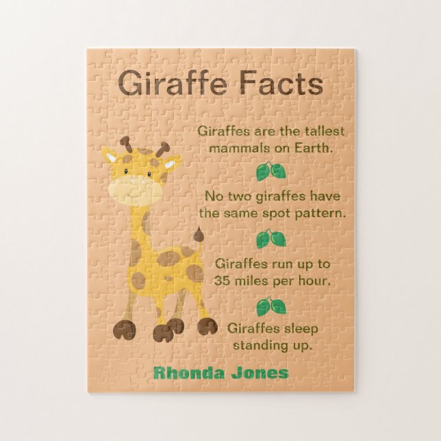 Fun Giraffe Facts Jigsaw Puzzle (Vertical)