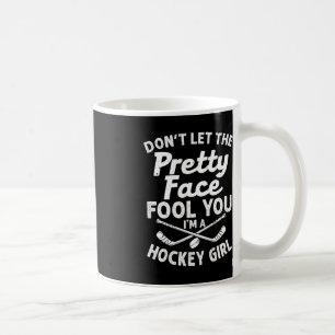 Fun Girl Hockey Gift For Women Kids Ice Hockey Pla Coffee Mug