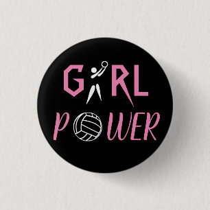 Fun Girl Power Netball 3 Cm Round Badge