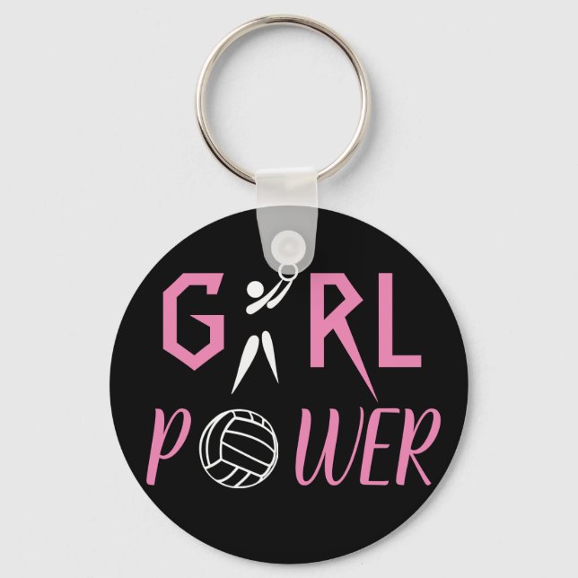 Fun Girl Power Netball Key Ring (Front)
