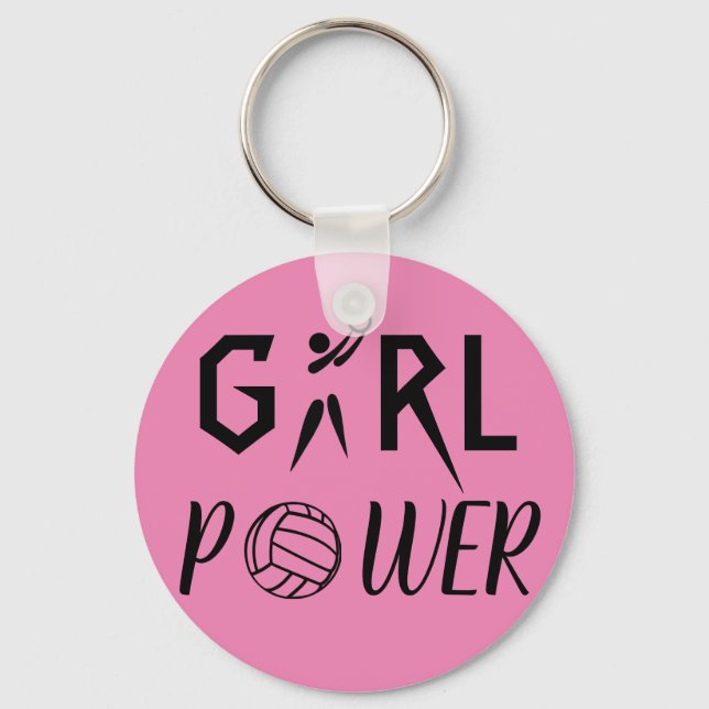 Fun Girl Power Netball Key Ring (Front)