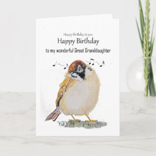 Fun Girlfriend Happy Birthday Sparrow Bird Card