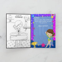 Fun Girls Gymnastics Colouring Page Happy Birthday