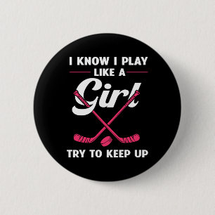 Fun Girls Hockey Designs For Women Field Hockey No 6 Cm Round Badge