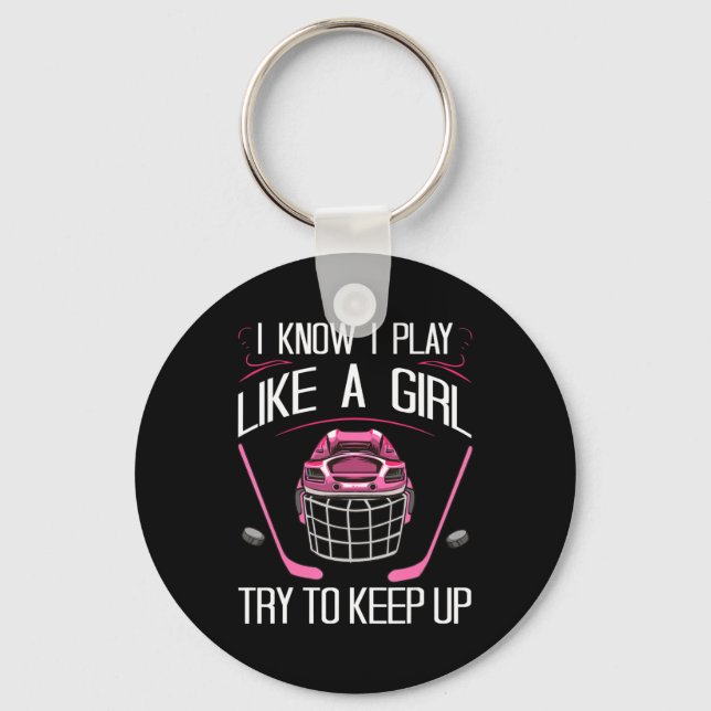 Fun Girls Hockey Designs For Women Field Hockey No Key Ring (Front)