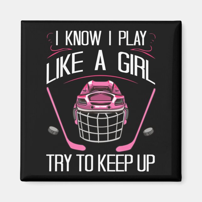 Fun Girls Hockey Designs For Women Field Hockey No Magnet (Front)