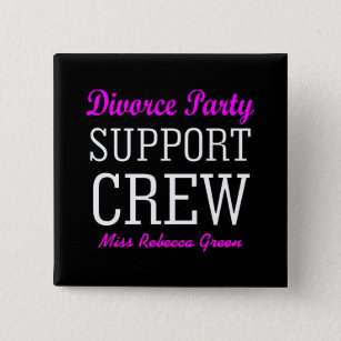 Fun Girls Night Out support crew Divorce Party 15 Cm Square Badge