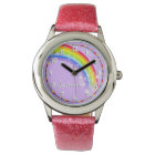 Fun girls rainbow purple name wrist watch
