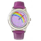 Fun girls rainbow purple name wrist watch