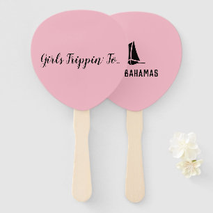 Fun Girls Trippin' to... Your Destination Hand Fan