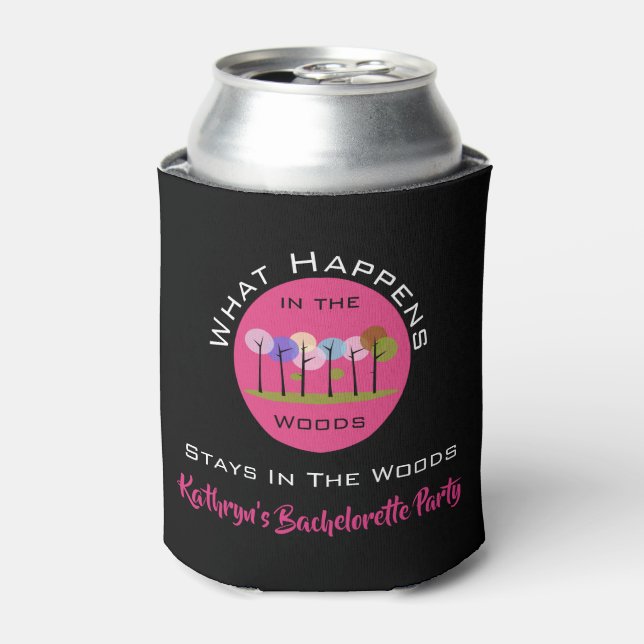 Fun Girl's Woodsy Weekend Personalised Can Cooler (Can Front)